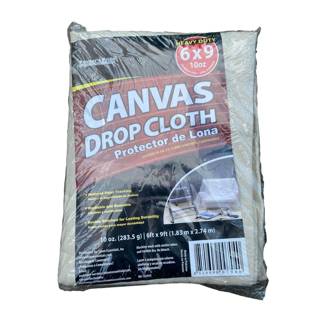 Proline Professional Canvas Drop Cloth 6' x 9' 10 oz Washable Reusable NEW